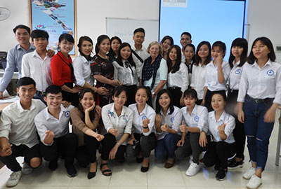 Students in a classroom at Nghe An Trading and Tourism College